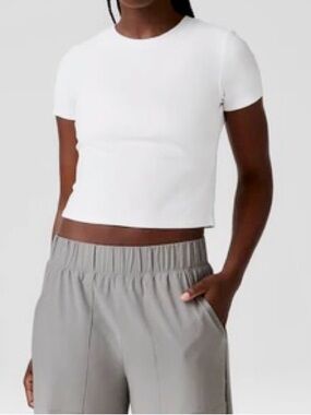 Beyond Yoga Featherweight Cropped Tee - White Sz M